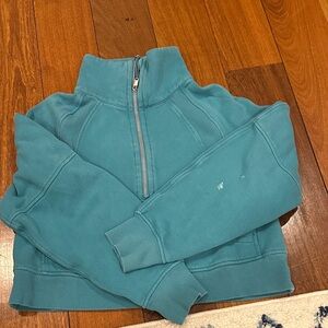 Teal Half-Zip Pullover